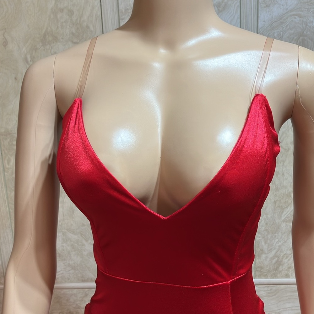 Fashion Nova Red Bodycon Mini Dress with Slit